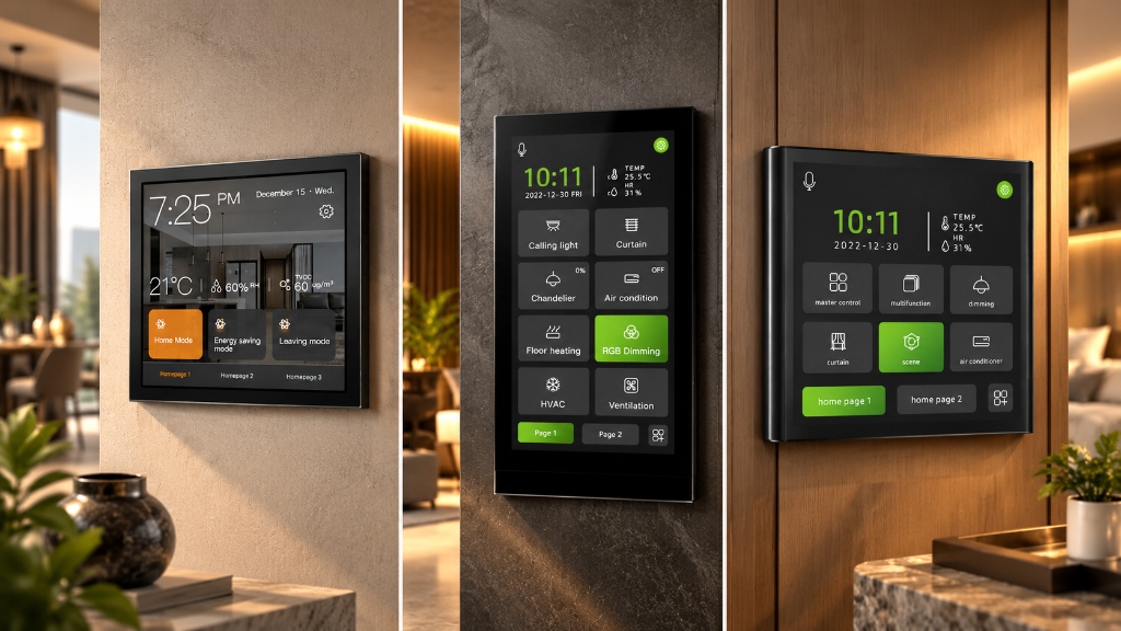 Lumi KNX Touch Displays: LME-4D, LM5.5DAI, and KNX AI Smart 4